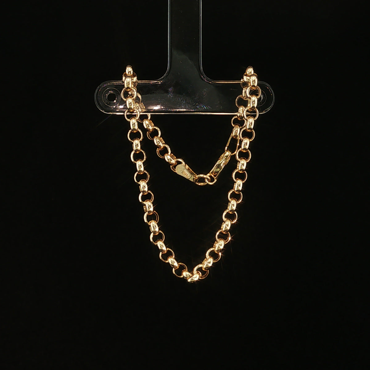 14K solid yellow rolo bracelet (7")