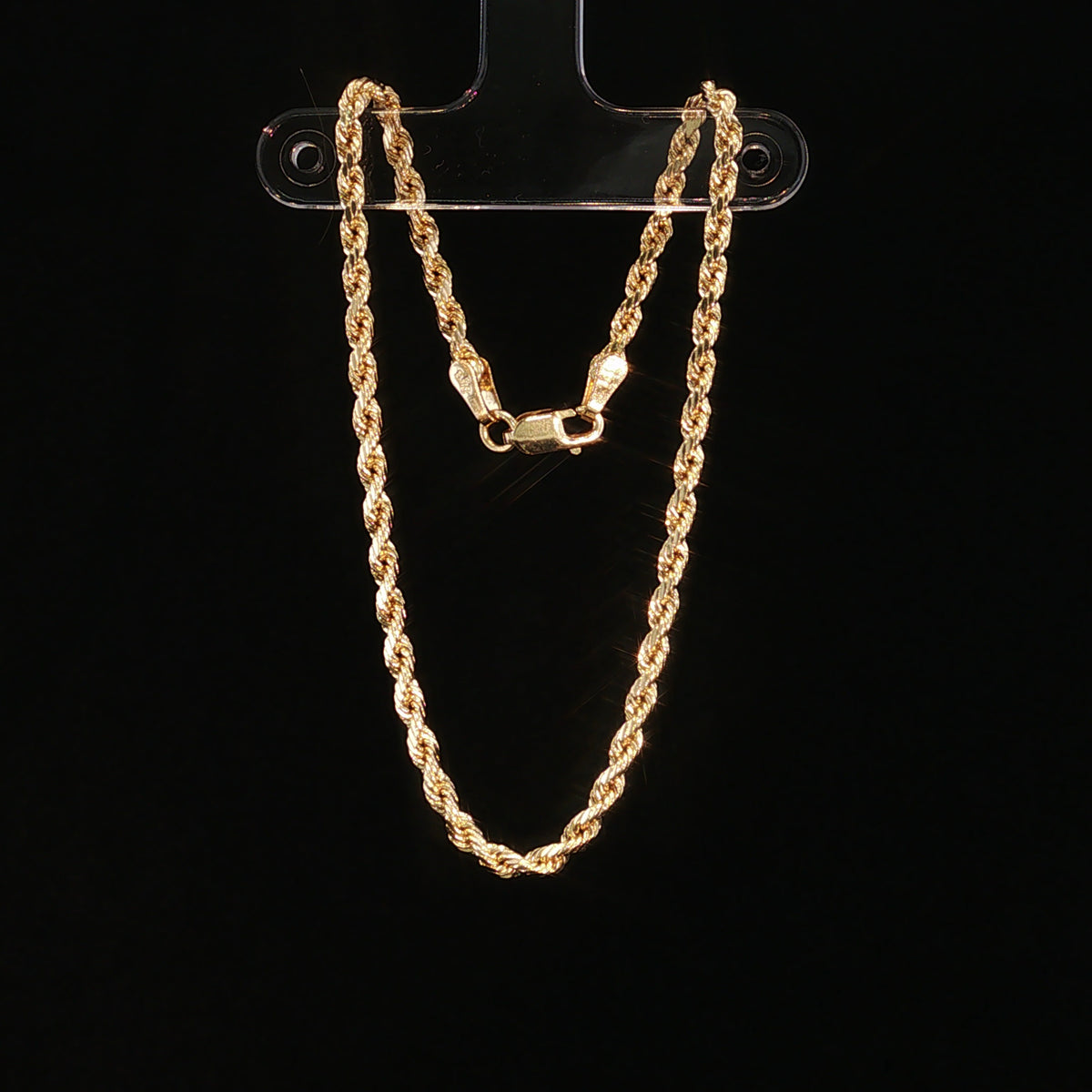 14K solid yellow rope bracelet (8")