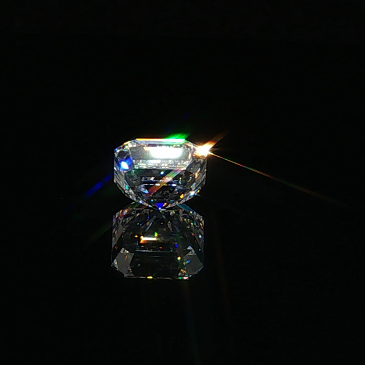 3.04 ct Lab-Grown Asscher/Square Emerald D VS 2