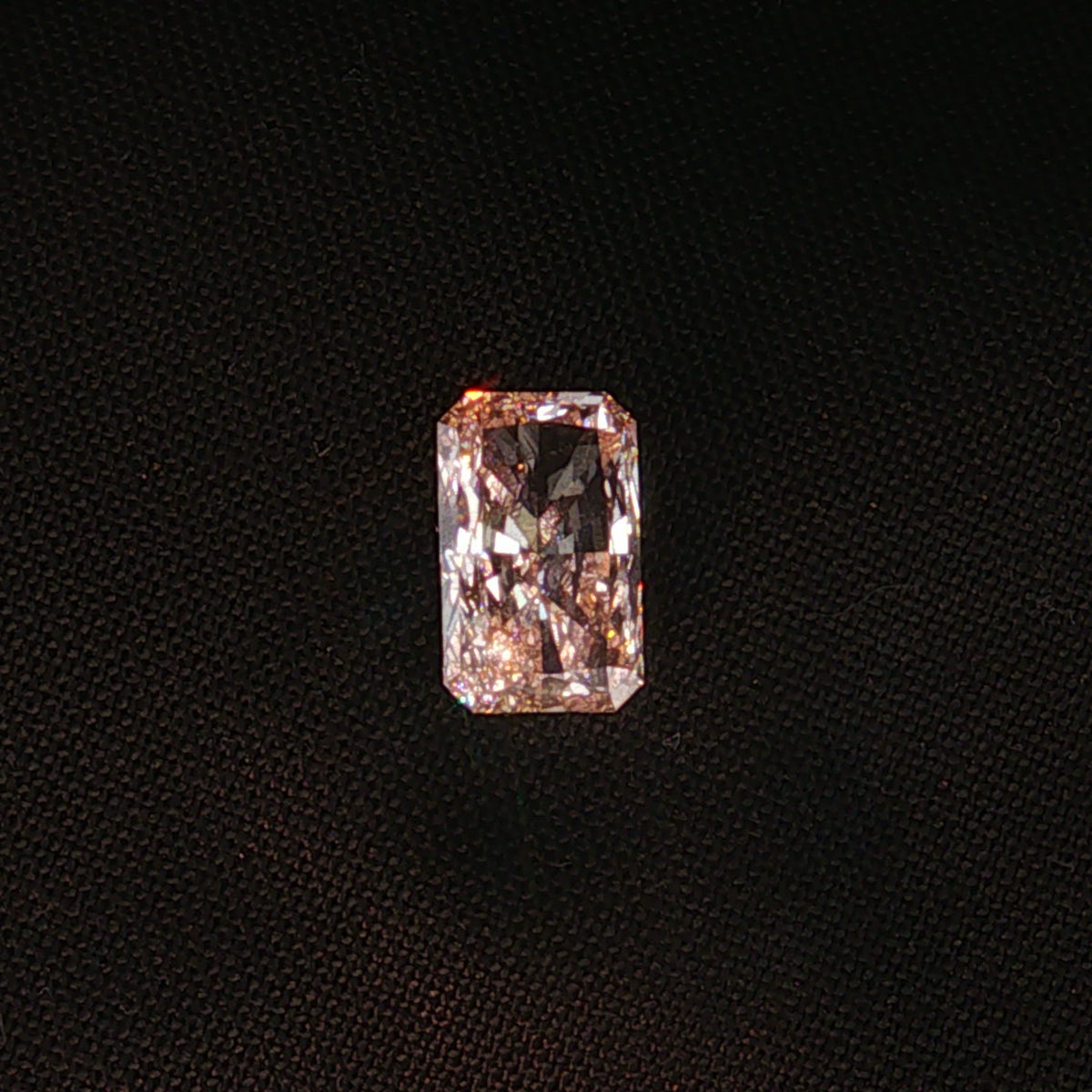 3 ct Lab-Grown Cut cornered rectangular modified brilliant Fancy Brown Pink VS 2