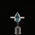 4.02 ct Fancy Vivid Blue Lab-Grown Diamond Ring in 14K White Gold