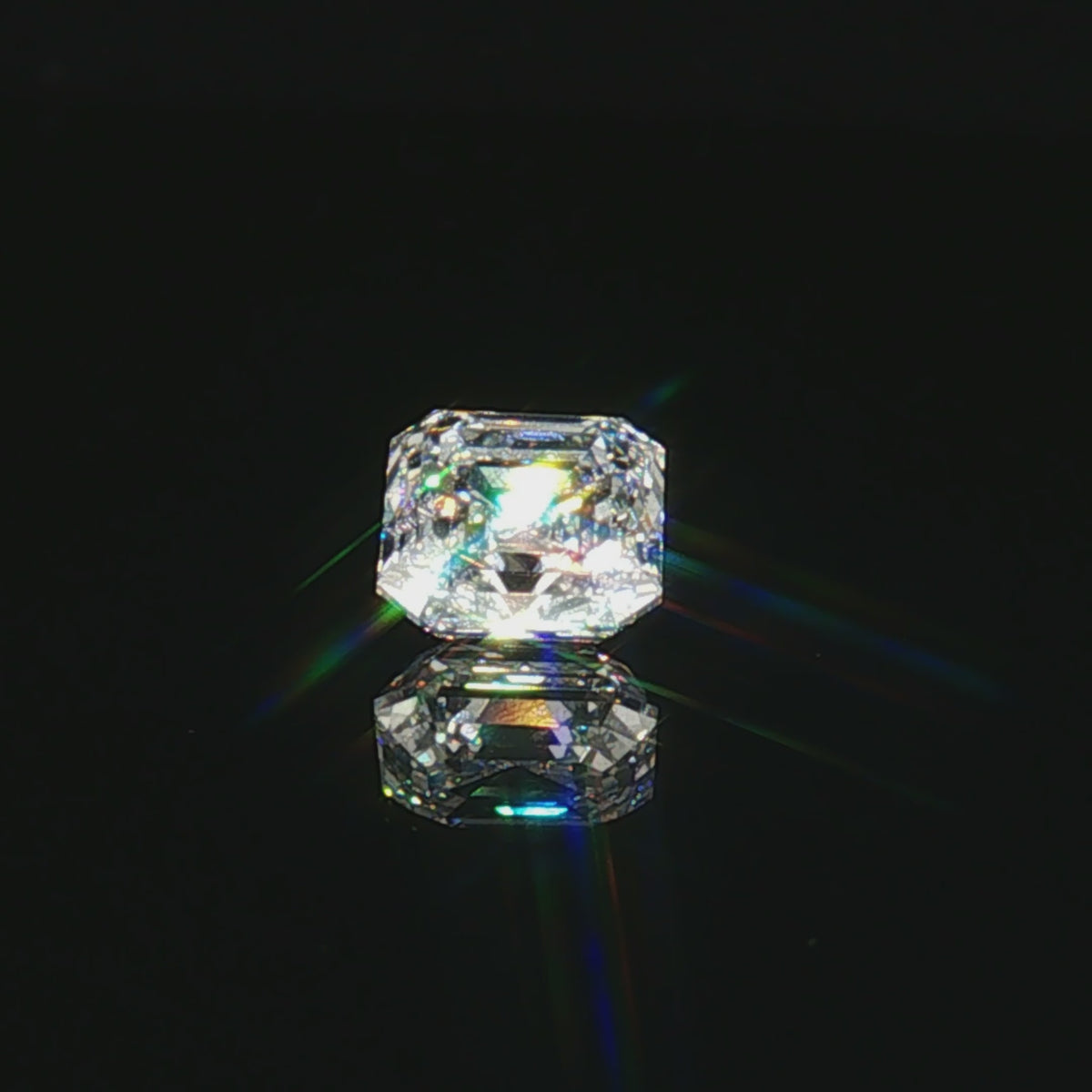 3.04 ct Lab-Grown Asscher/Square Emerald D VS 2