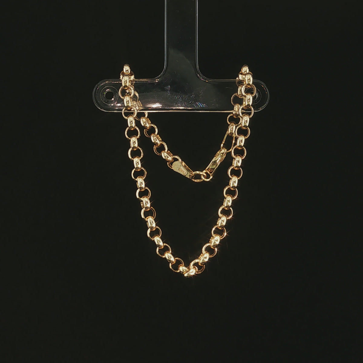 14K solid yellow rolo bracelet (7")